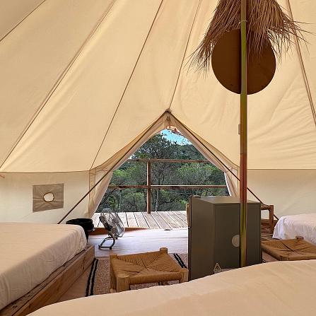 double Lux-Tend tent beds at Camping Turismar